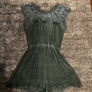 Green Lace Romper